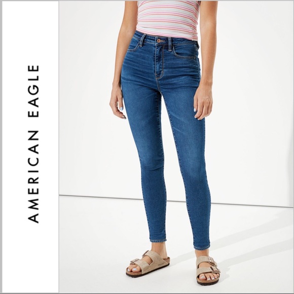 AE Super High Waisted Jegging Blue Vibe - Picture 1 of 6